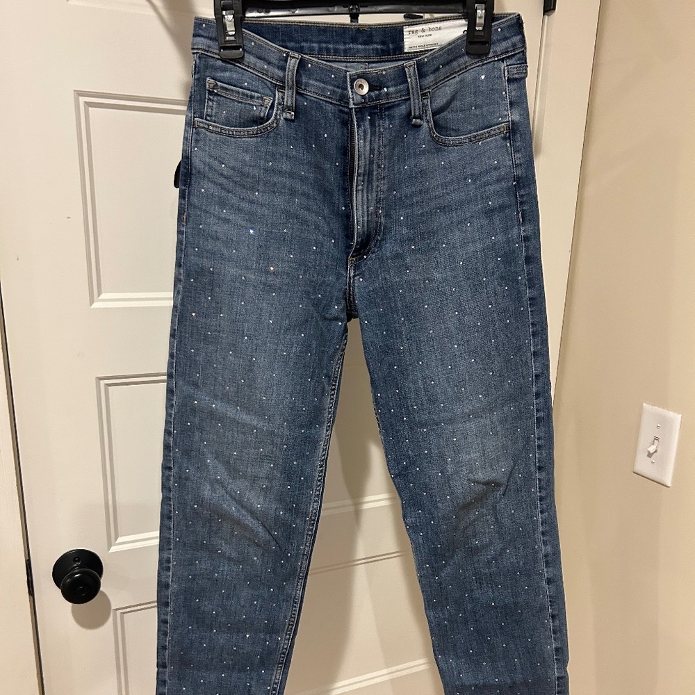 Rag & Bone Ankle Length Crystal Embellished Jeans size 27